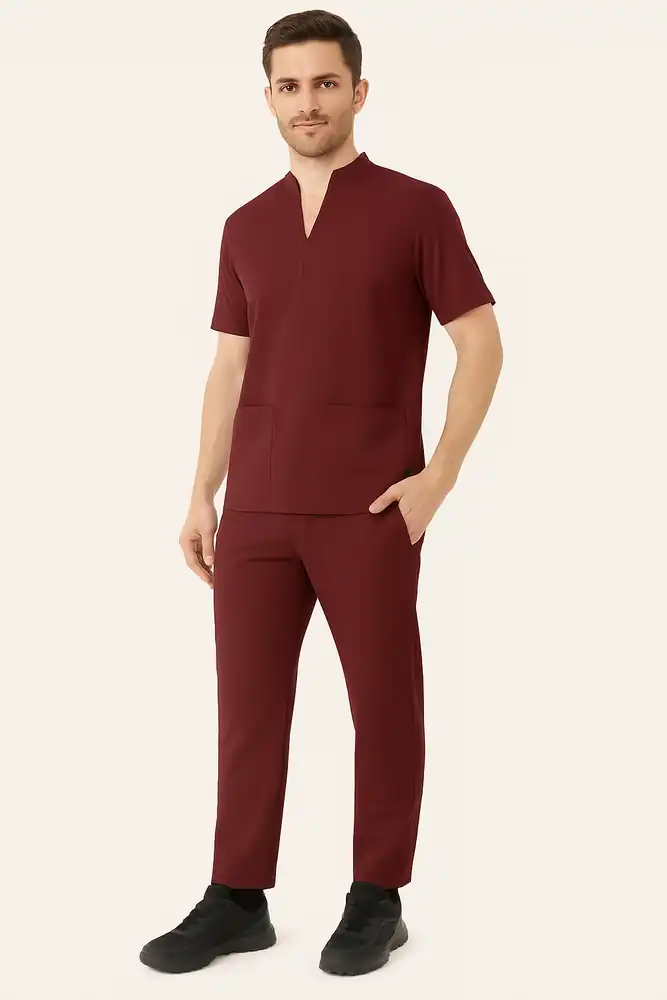 Mandarin Neck Pure Cotton Mens Scrub